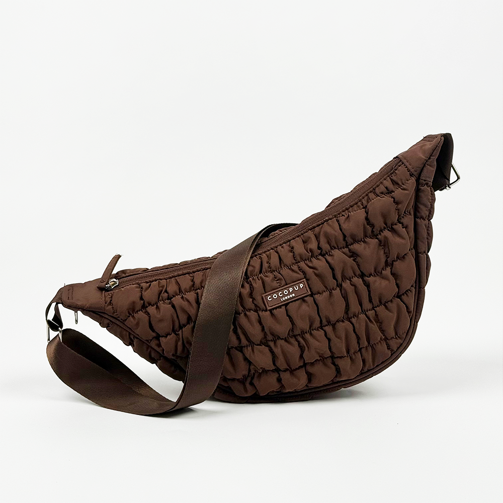 Crossbody Crescent Dog Walking Bag - Espresso | Cocopup London