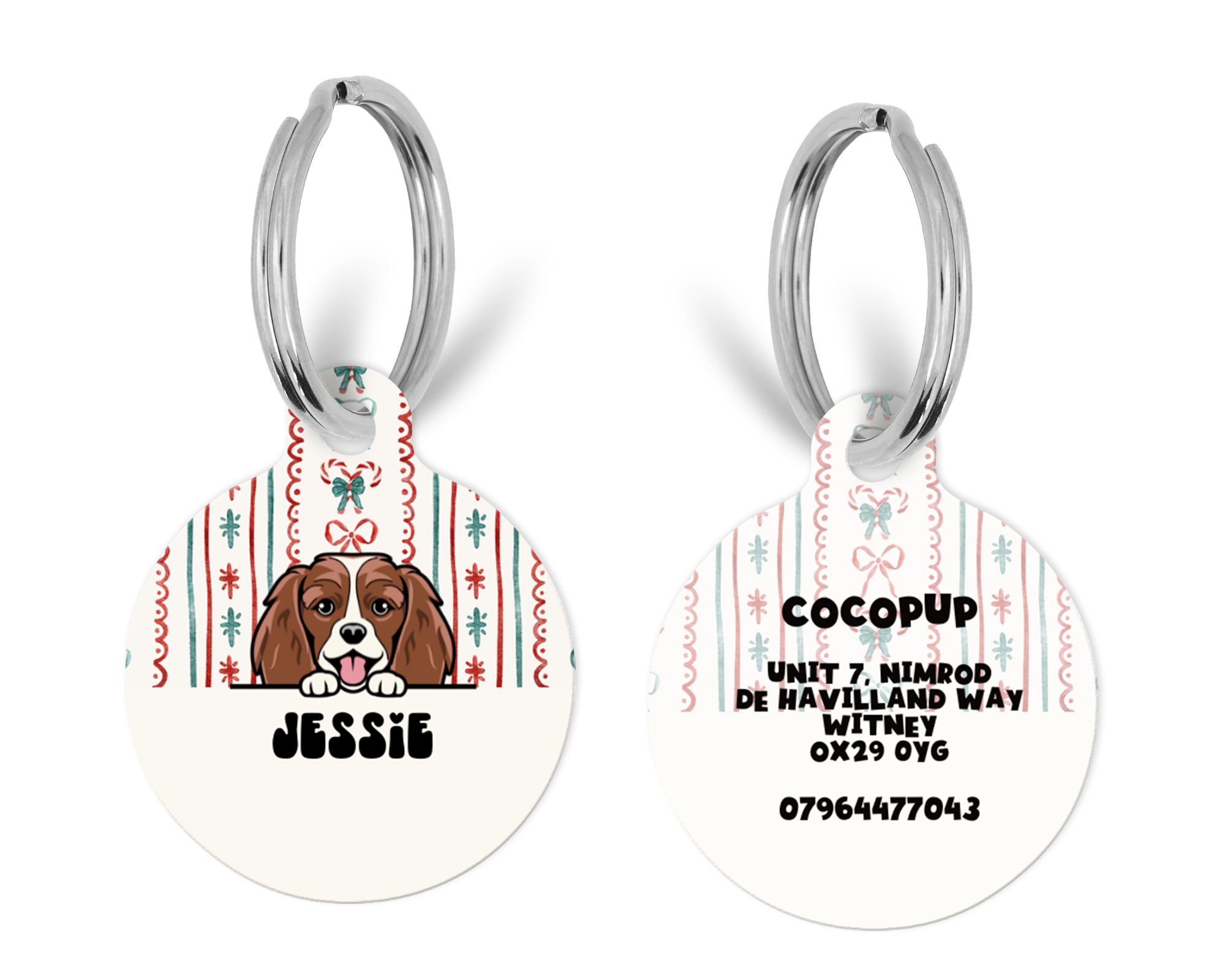 Personalised Dog Cartoon ID Tag Let It Bow Cocopup London