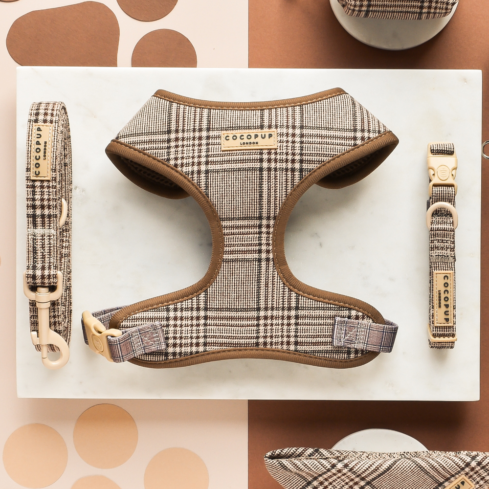 Pup Plaid Dog Harness, Lead Collar Bundle Cocopup London