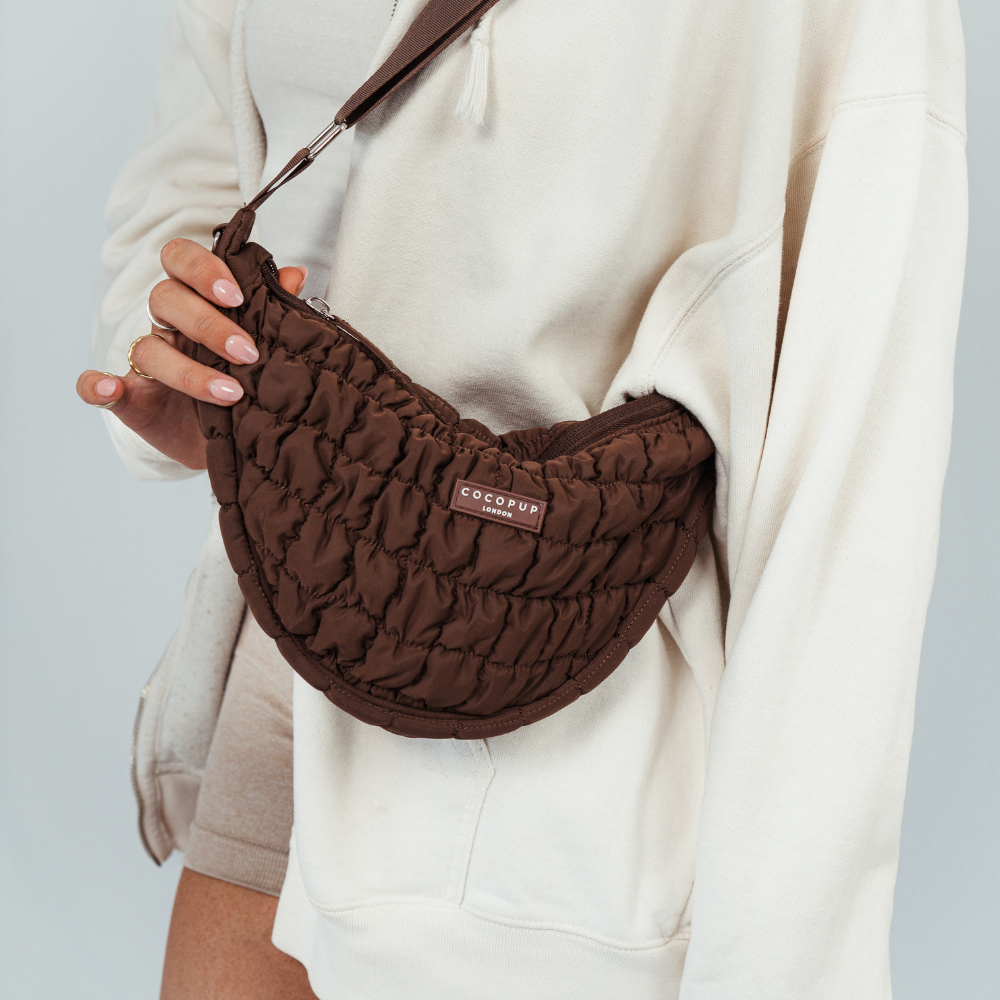 Crossbody Crescent Dog Walking Bag - Espresso