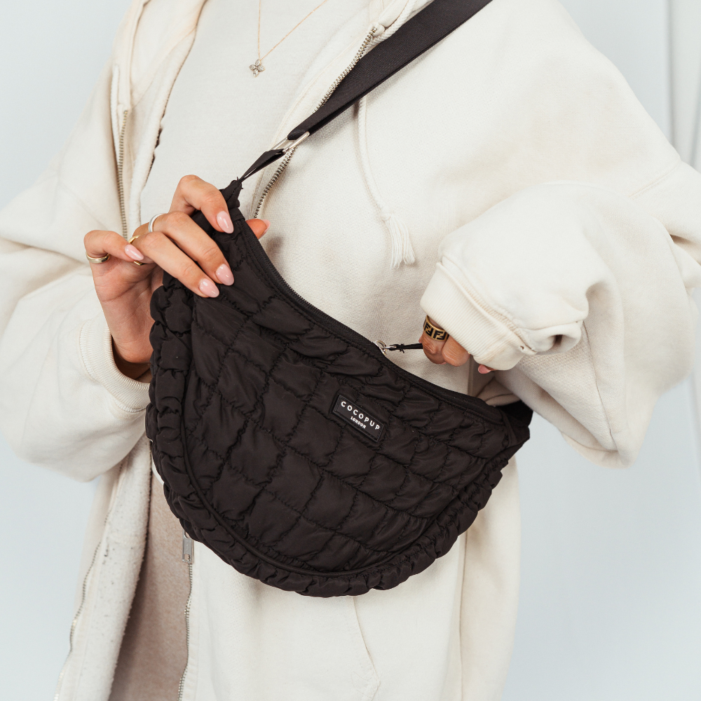 Crossbody Crescent Dog Walking Bag Bundle  - Onyx