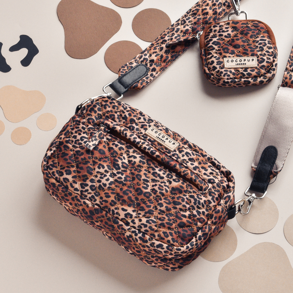 Dog Walking Bag - Quilted Leopard Pup