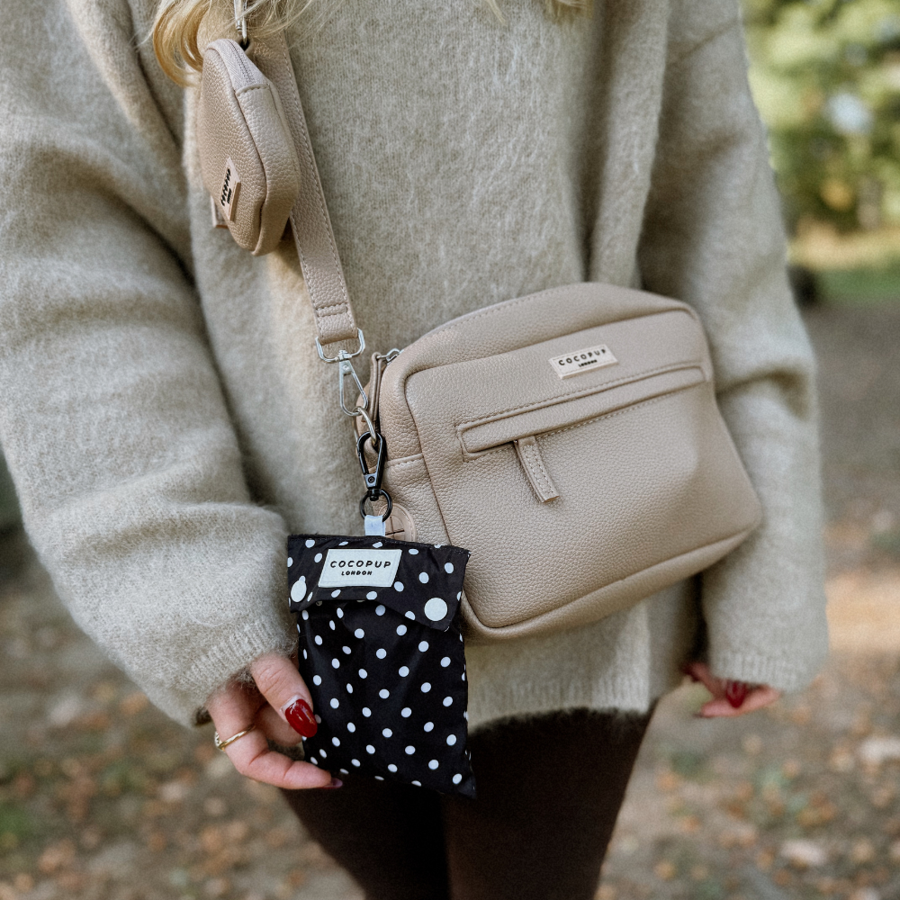 Dog Raincoat - Black Polka Dot