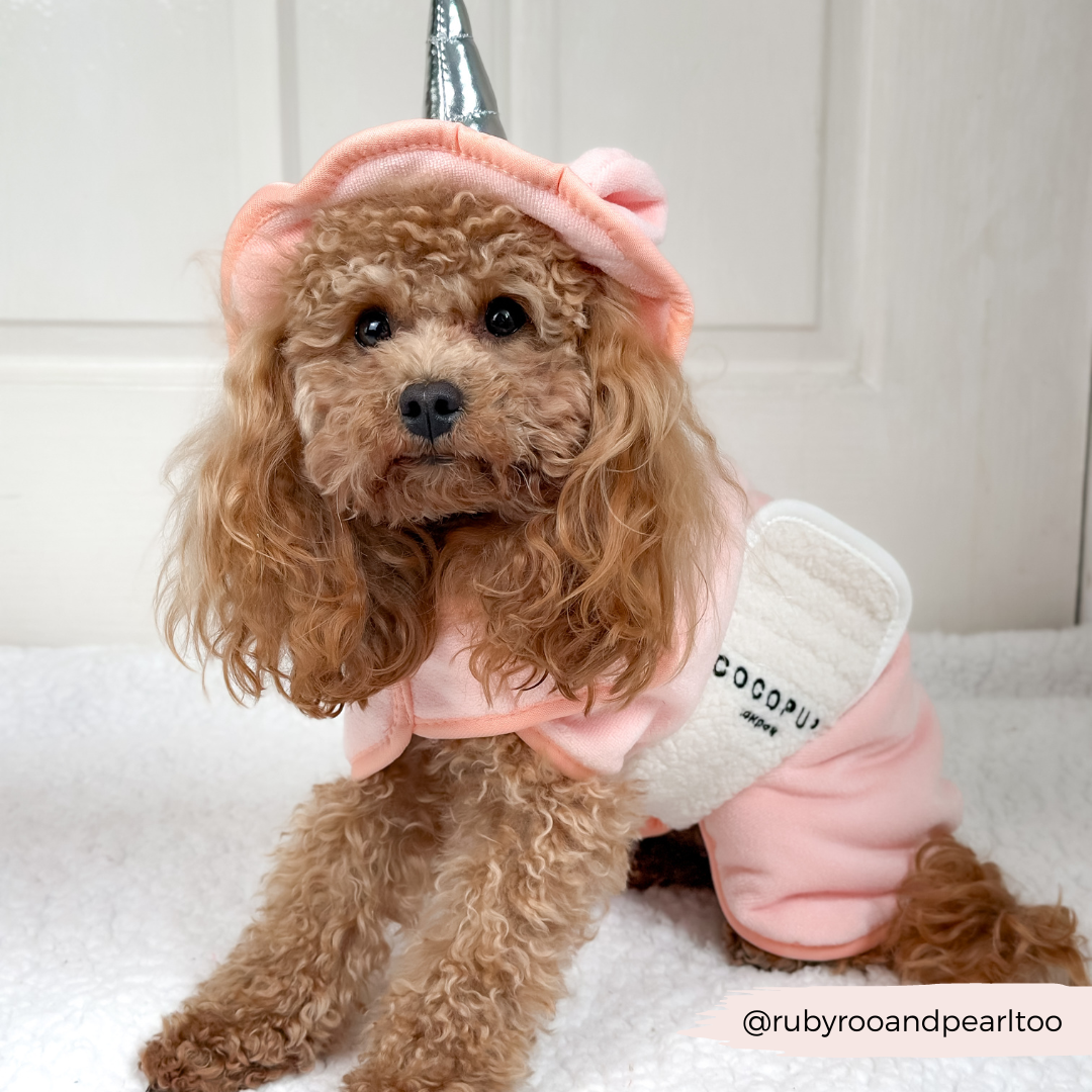 pink dog dressing gown Dog Drying Coat Dusty Pink