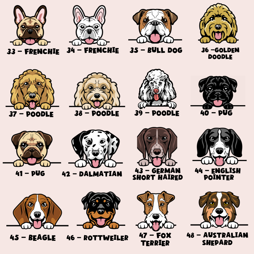 Personalised Dog Cartoon ID Tag - Brown Tweed