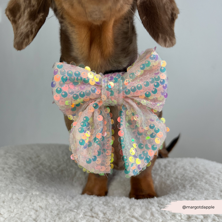 Limited Edition LUXE Party Rose Gold Sequin Sailor Bow Tie