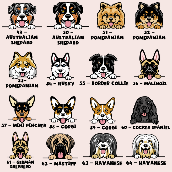 Personalised Dog Cartoon ID Tag - Sage Tweed