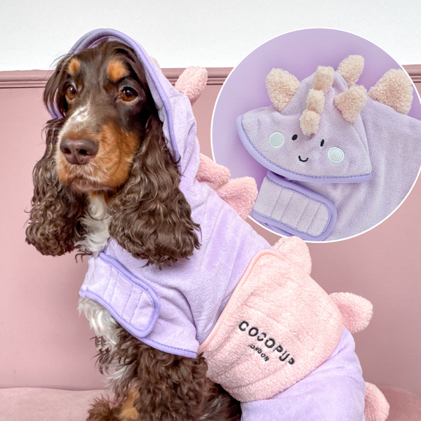 Nessie the Dino Dog Drying Robe | Cocopup London