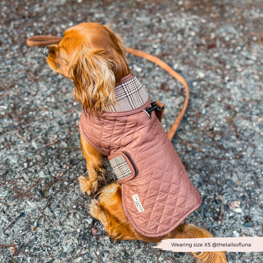 LUXE Quilted Dog Coat - Pup Plaid