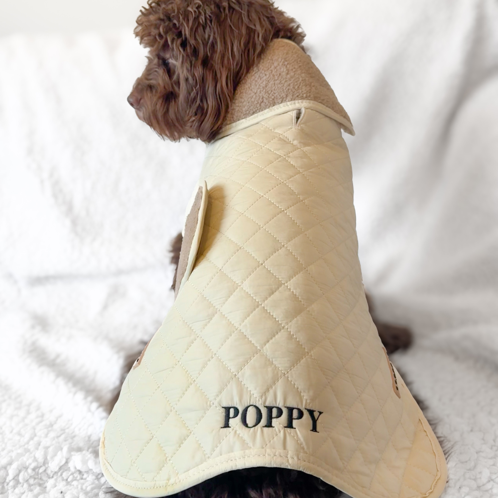 LUXE Quilted Dog Coat - Creamy Chai | Cocopup London LUXE Quilted Dog Coat - Creamy Chai | Cocopup London