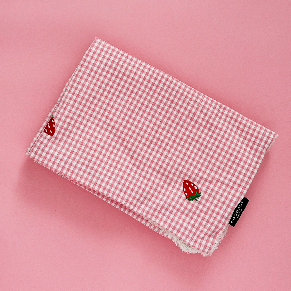PERSONALISED Blanket - Strawberry Picnic Pup