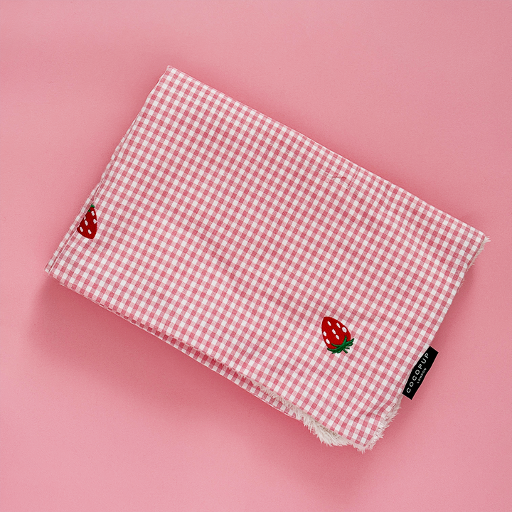 PERSONALISED Blanket - Strawberry Picnic Pup