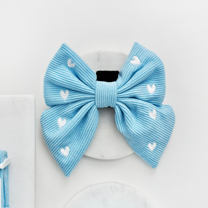 Blue Heartstrings Cord Sailor Bow Tie