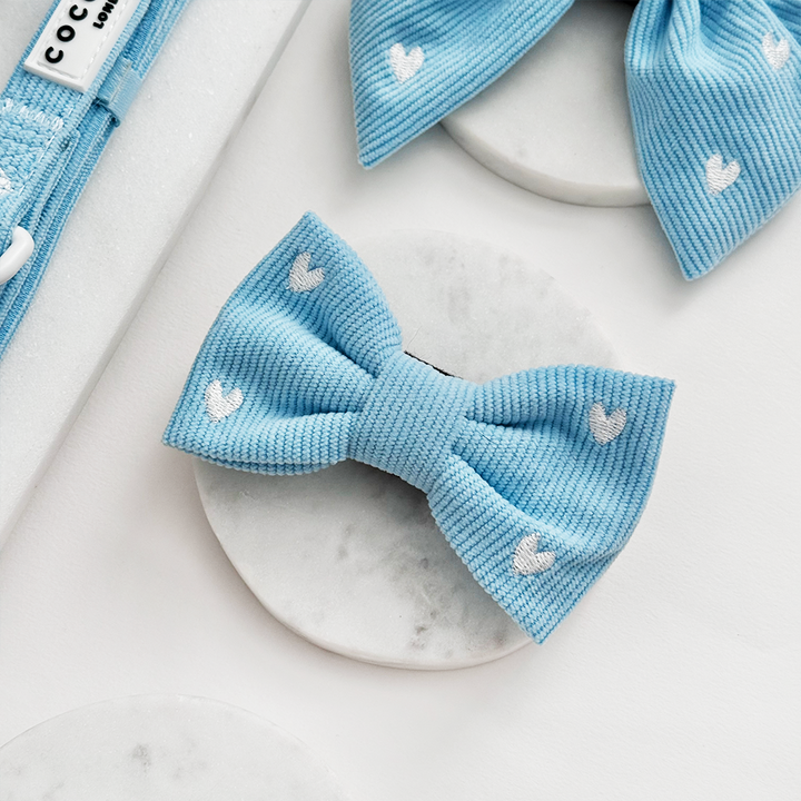 Blue Heartstrings Cord Bow Tie