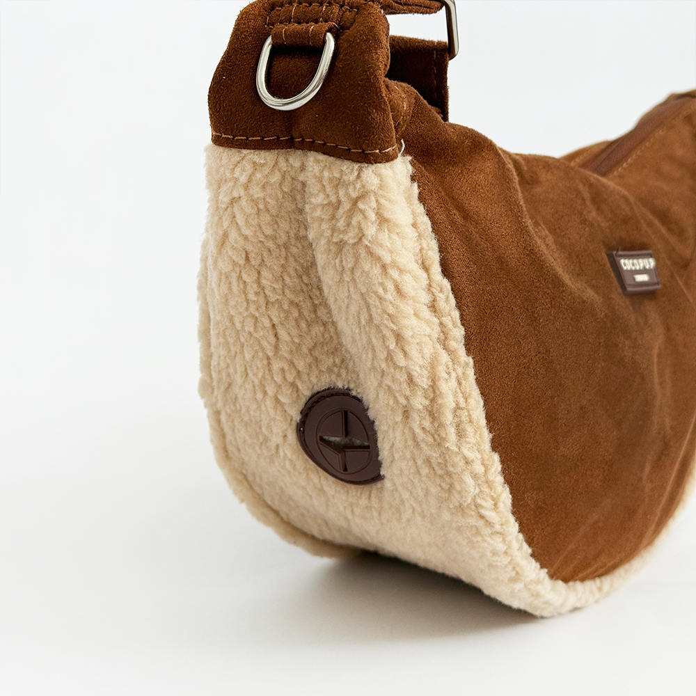 Crossbody Crescent Dog Walking Bag - Brown Aviator