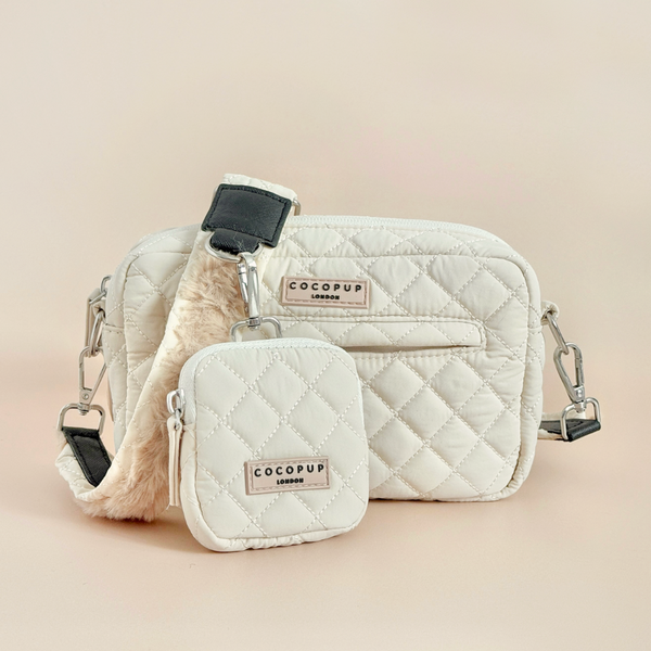 Dog Walking Bag Bundle - Cream Quilted | Cocopup London