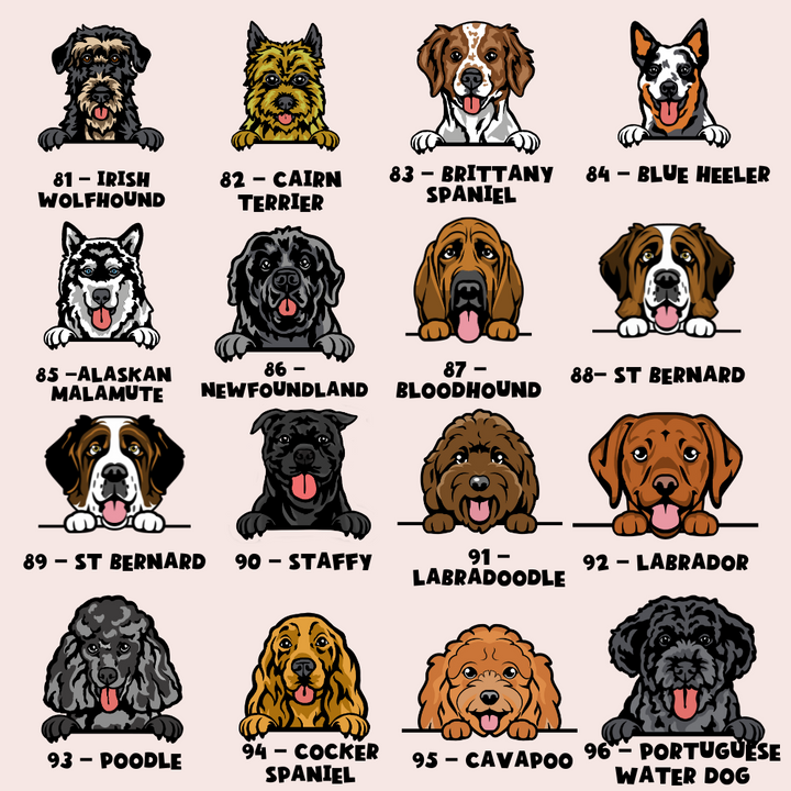 Personalised Dog Cartoon ID Tag - Brown Tweed