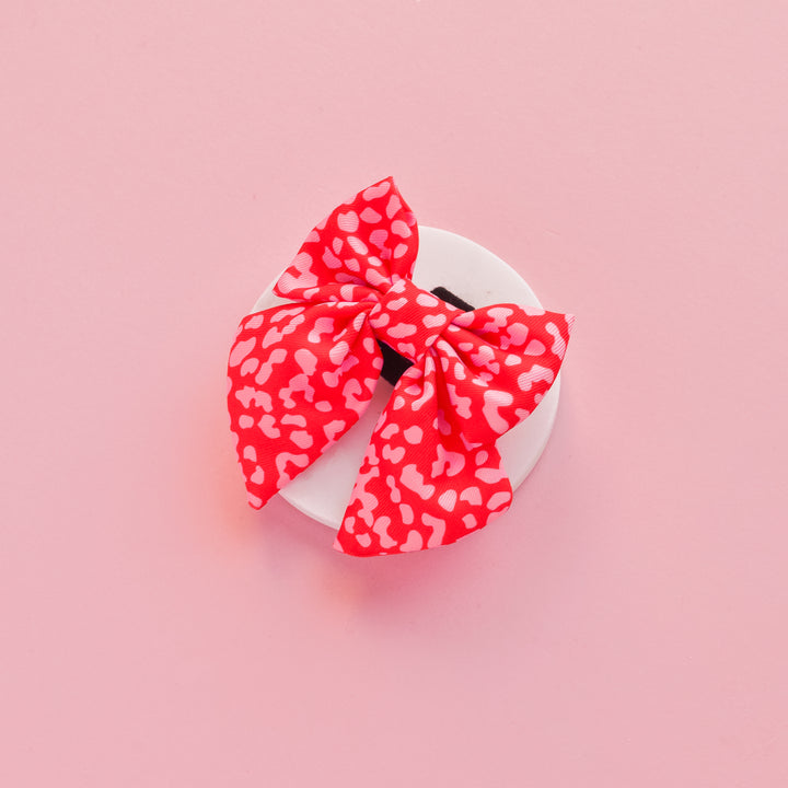 Red & Pink Leopard Sailor Bow Tie