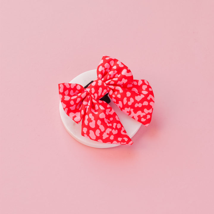 Red & Pink Leopard Sailor Bow Tie