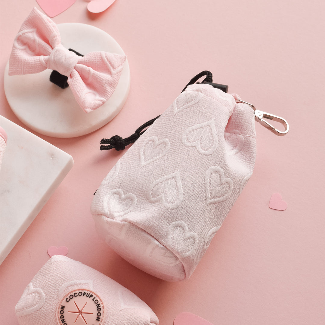 Drawstring Treat Pouch - Baby Pink Heart