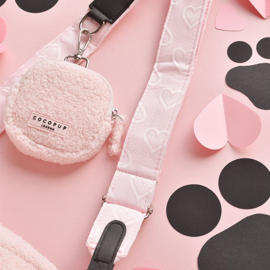 Luxe Bag Strap Baby Pink Heart Cocopup London