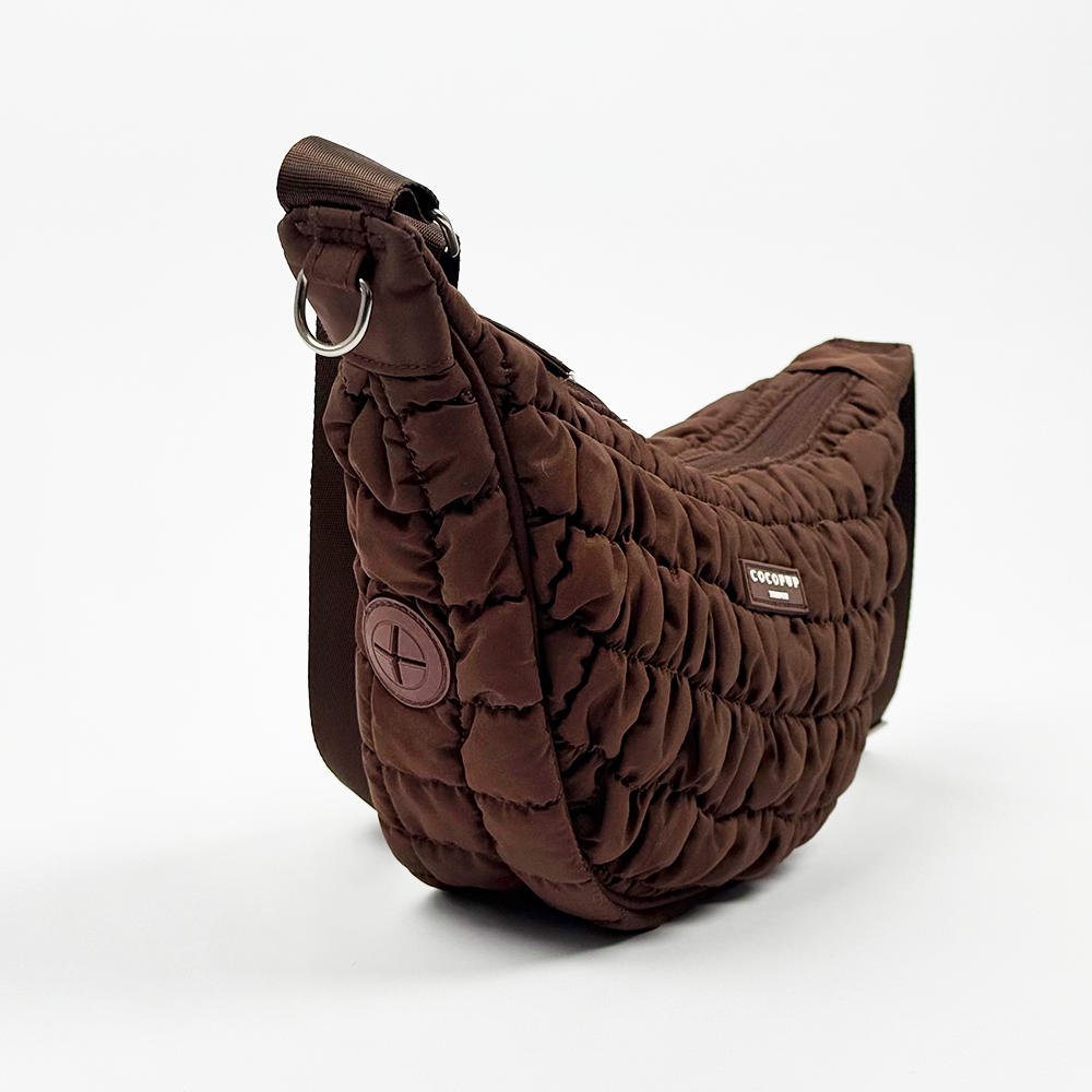 Crossbody Crescent Dog Walking Bag - Espresso