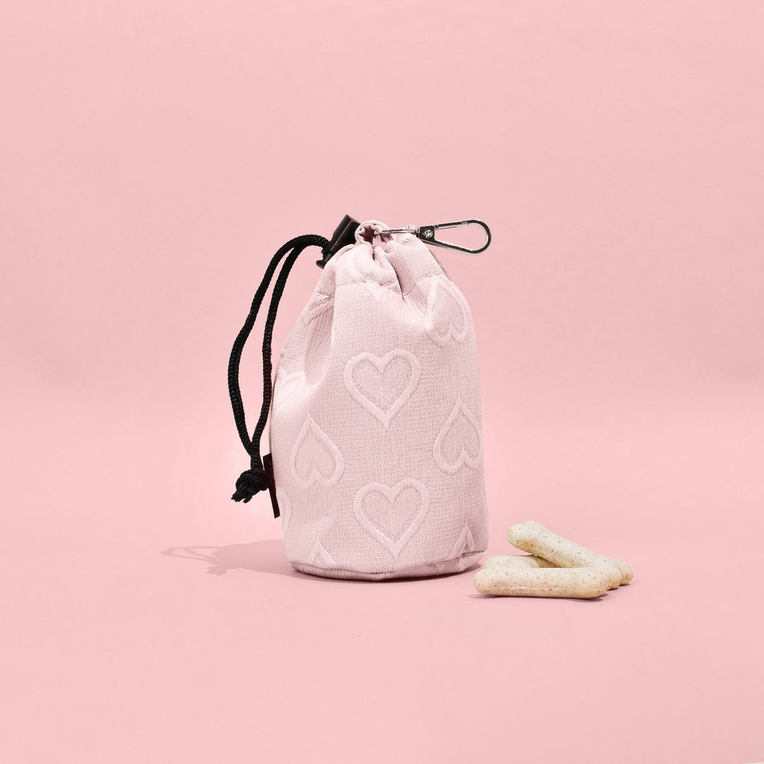 Drawstring Treat Pouch - Baby Pink Heart