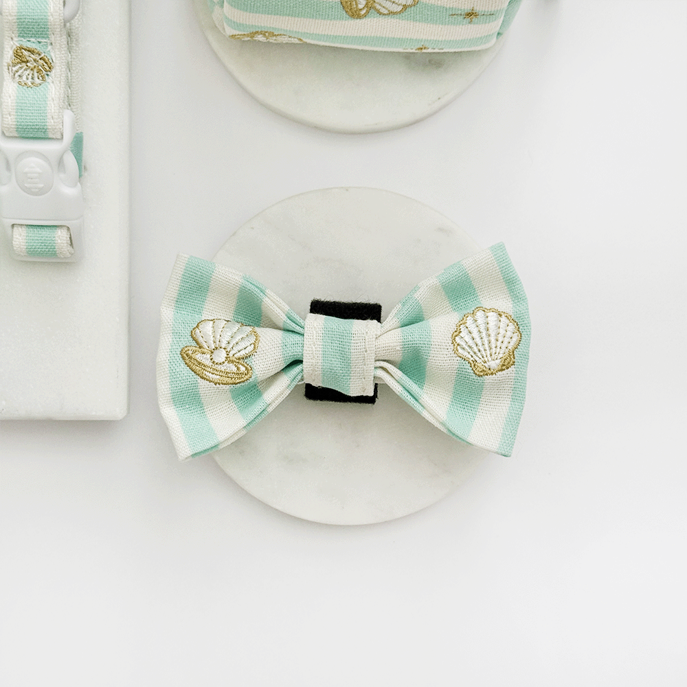 Mermaid Pearl Pup Bow Tie