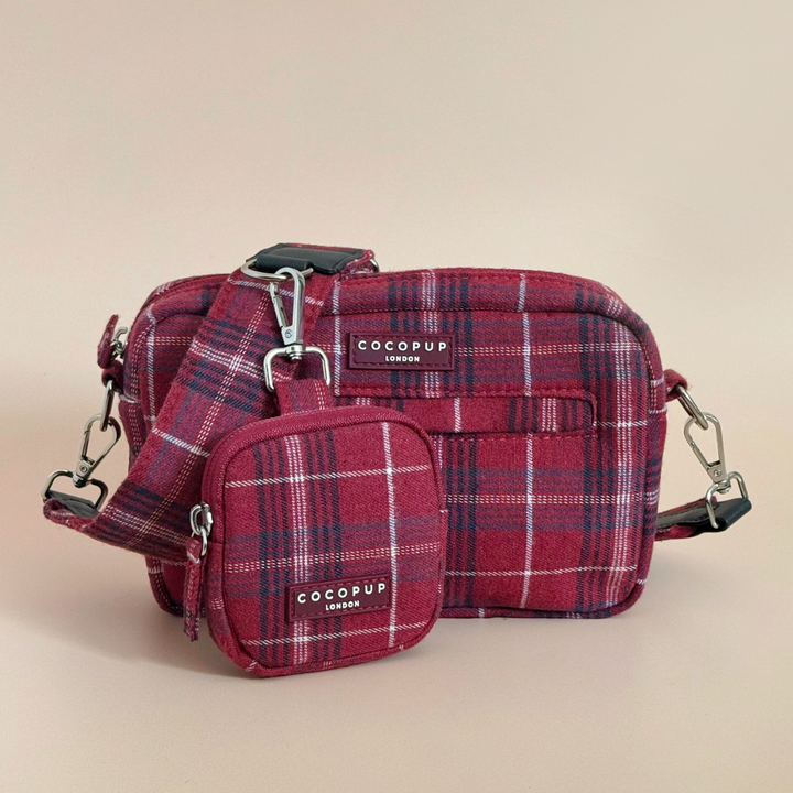 Mulberry Plaid Dog Walking Bag Bundle - Mulberry Plaid
