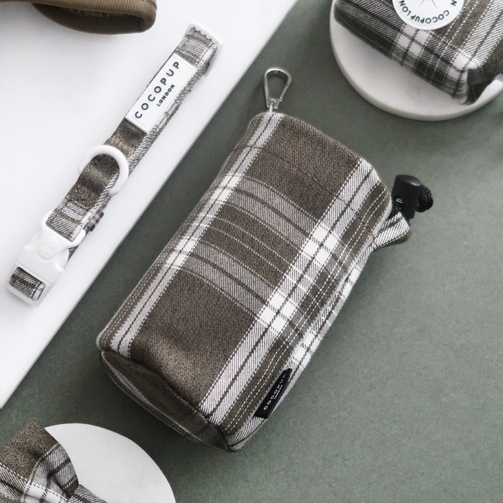 Drawstring Treat Pouch - Olive Check