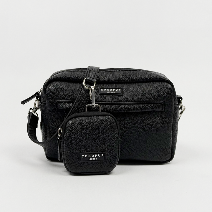 PU Leather Dog Walking Bag Bundle - Black