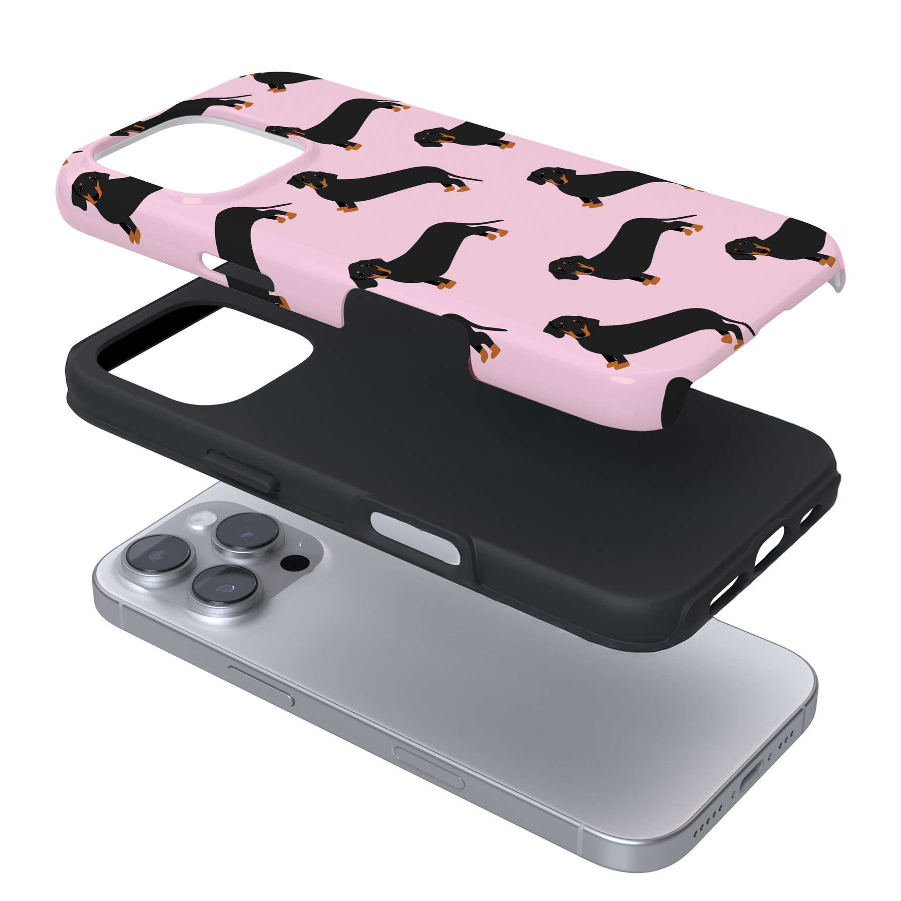 Tough Phone Case - Pink Dachshund Cocopup London Tough Phone Case - Pink Dachshund Cocopup London