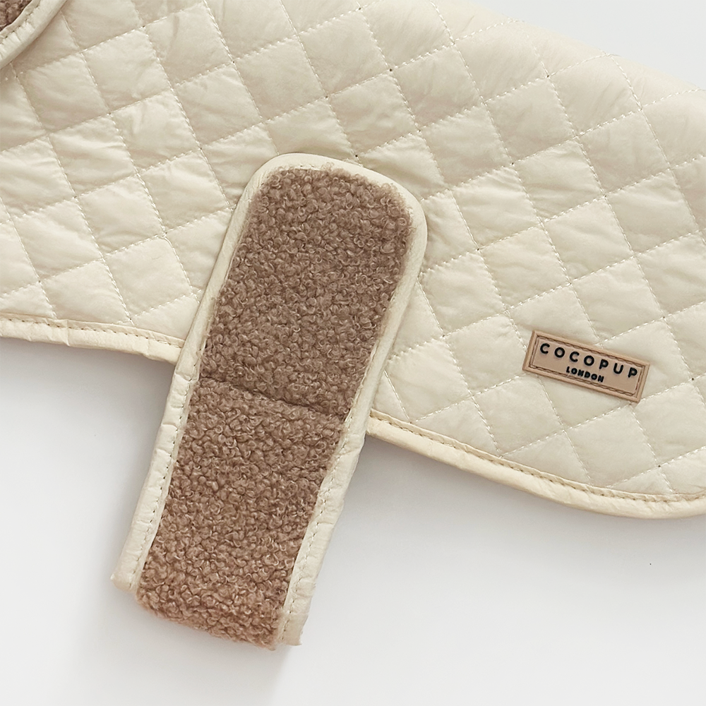 LUXE Quilted Dog Coat - Creamy Chai