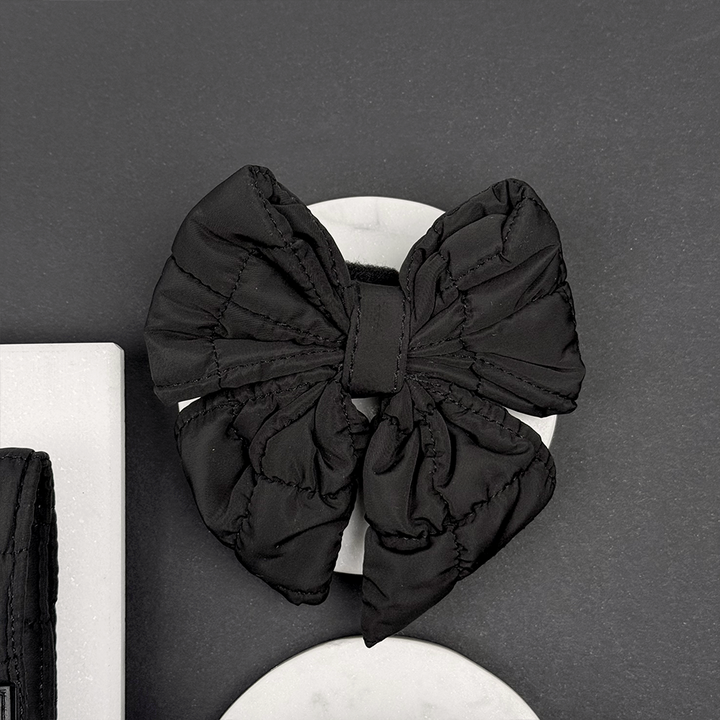 Onyx Quilted Sailor Bow Tie