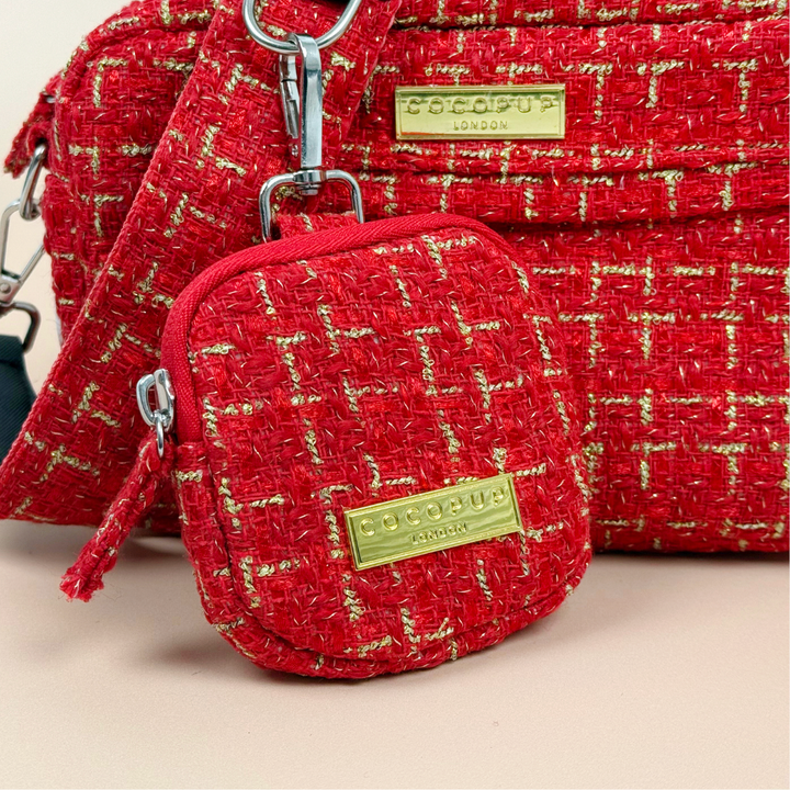 Treat Pouch - Red Textured Tweed