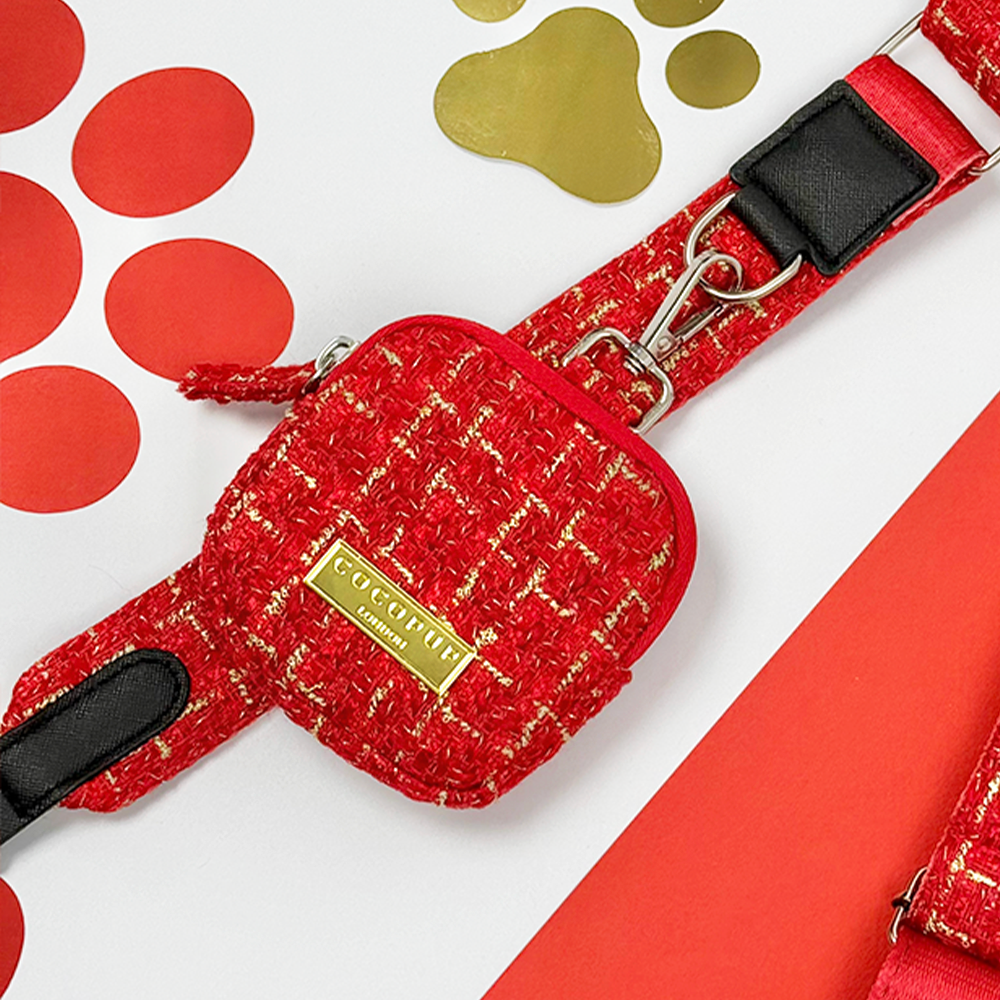 Treat Pouch - Red Textured Tweed
