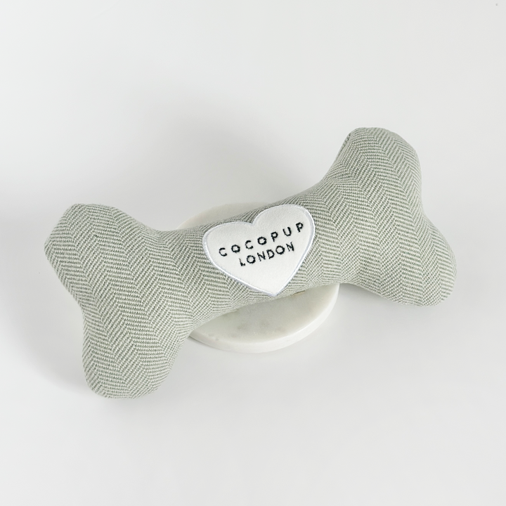 Sage Tweed Bone Toy