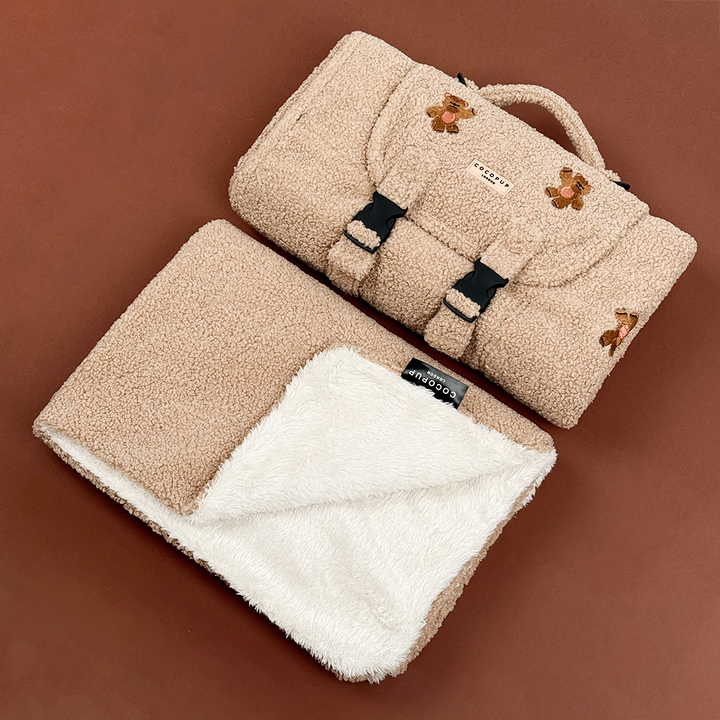 Travel Mat & Blanket Set - Theo Embroidered Teddy