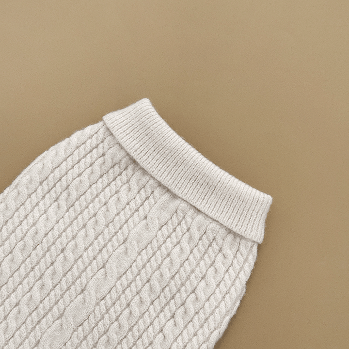 Jumper - Cable Knit White Mocha