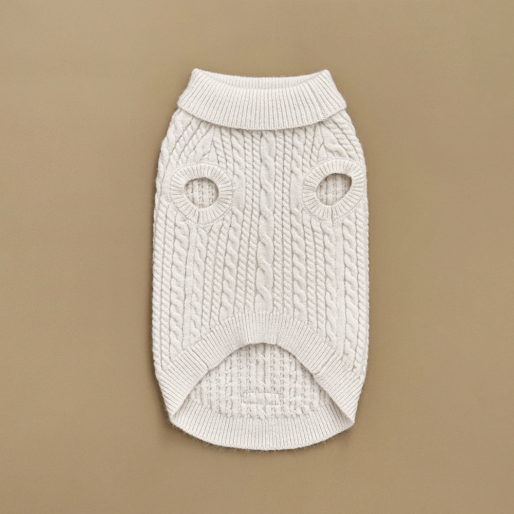 Jumper - Cable Knit White Mocha