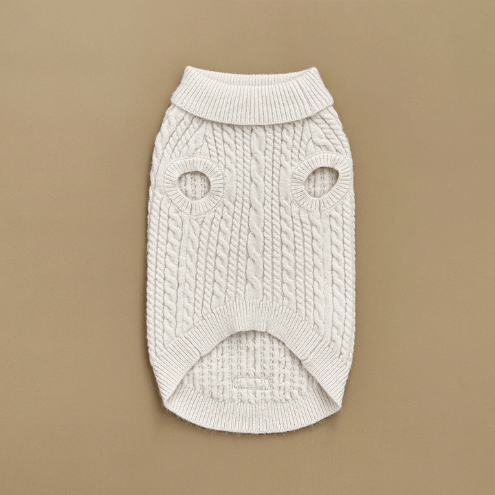 Jumper - Cable Knit White Mocha