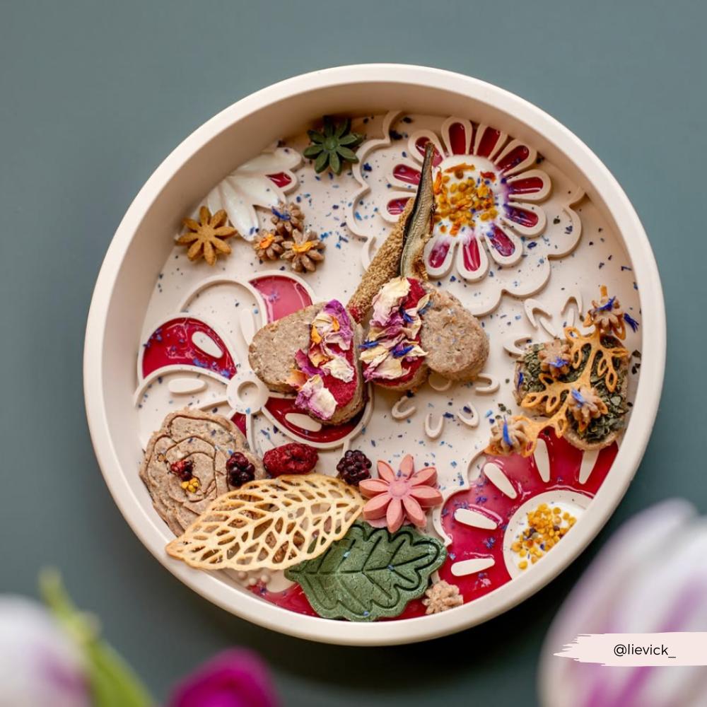 Silicone Slow Feed Dog Bowl Baby Pink Flowers – Cocopup London