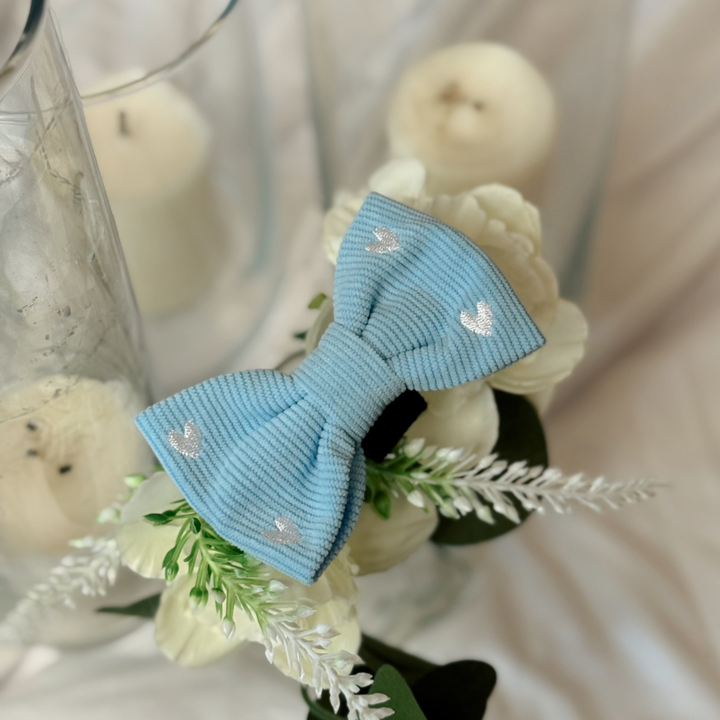Blue Heartstrings Cord Bow Tie