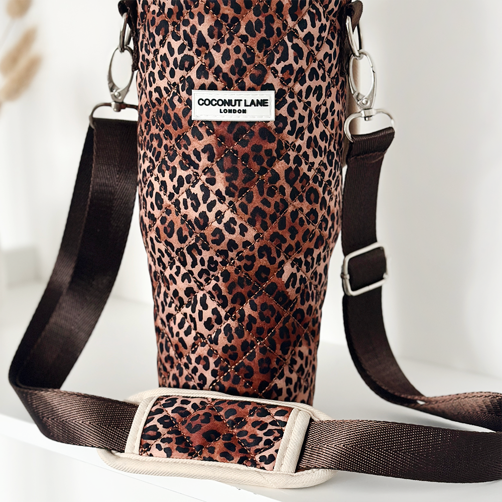 Quilted Leopard Pup Tumbler Carry Case by Coconut Lane