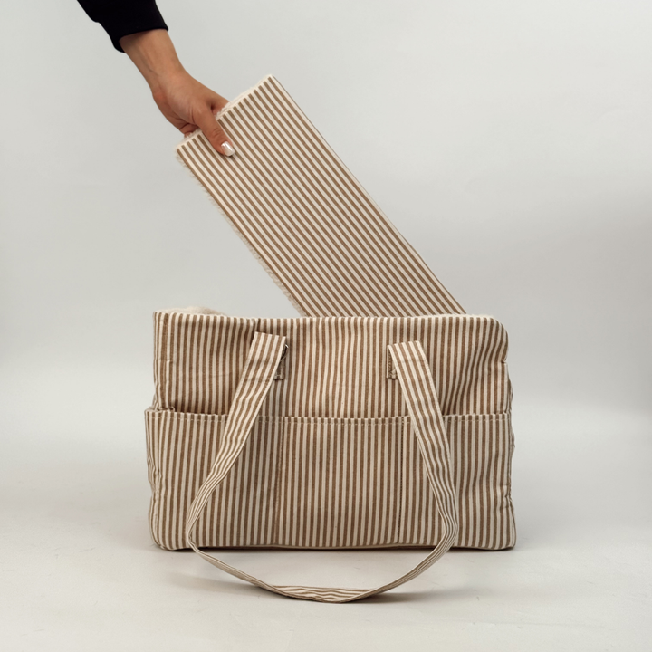 Dog Carrier - London Linen Stripes