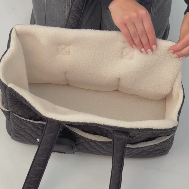 Dog Carrier - Quilted Black
