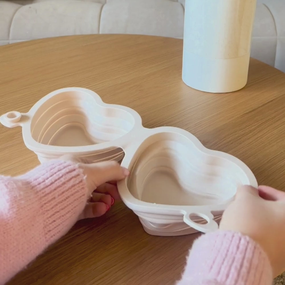 Heart Collapsible Bowl - Pink