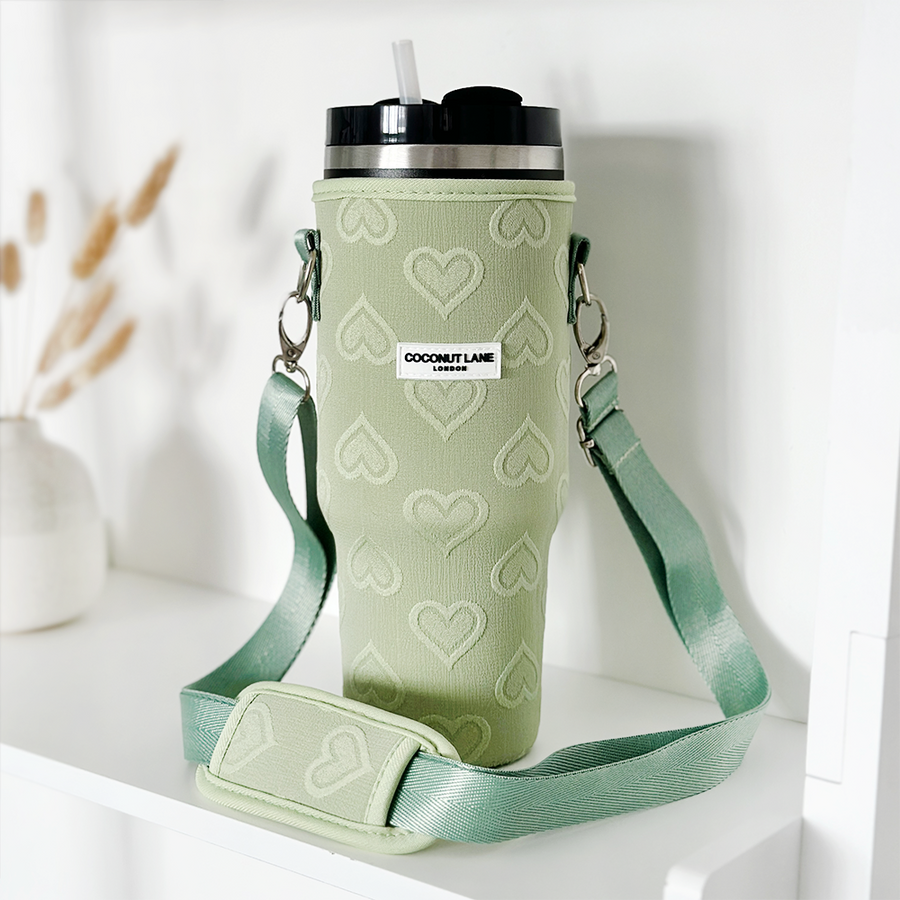 Sage Heart Tumbler Carry Case by Coconut Lane Cocopup London