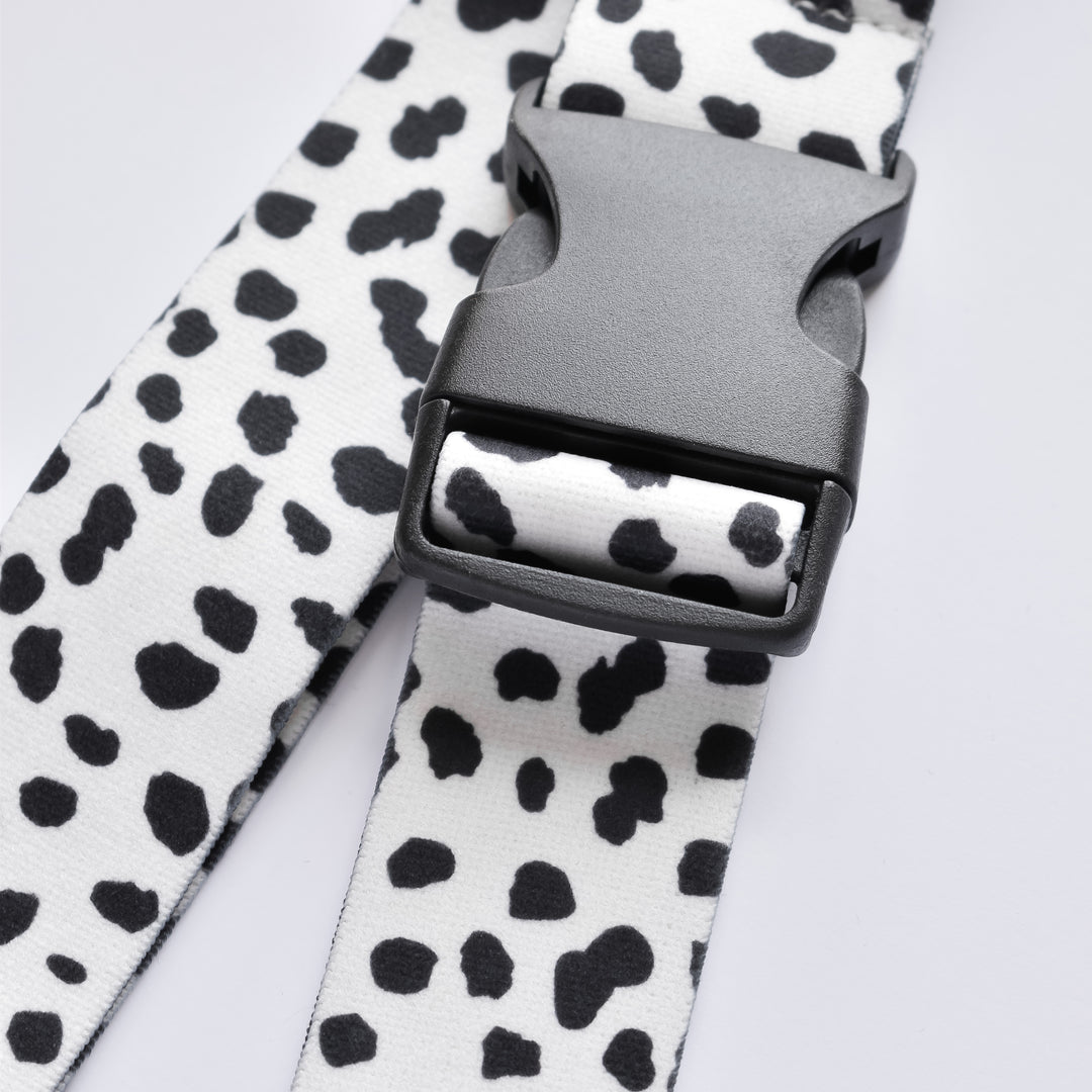 black-and-white-spots-waist-bag-strap-with-black-buckle